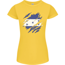 Torn Honduras Flag Honduran Day Football Womens Petite Cut T-Shirt Yellow