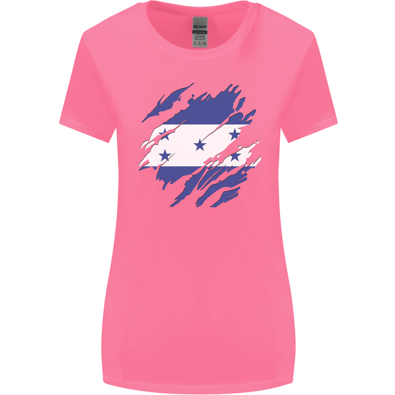 Torn Honduras Flag Honduran Day Football Womens Wider Cut T-Shirt Azalea