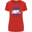 Torn Honduras Flag Honduran Day Football Womens Wider Cut T-Shirt Red