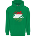 Torn Hungary Flag Hungarian Day Football Childrens Kids Hoodie Irish Green