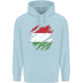 Torn Hungary Flag Hungarian Day Football Childrens Kids Hoodie Light Blue