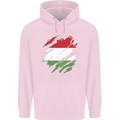 Torn Hungary Flag Hungarian Day Football Childrens Kids Hoodie Light Pink