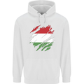 Torn Hungary Flag Hungarian Day Football Childrens Kids Hoodie White