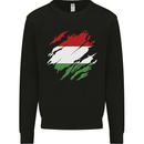 Torn Hungary Flag Hungarian Day Football Kids Sweatshirt Jumper Black