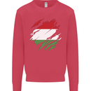Torn Hungary Flag Hungarian Day Football Kids Sweatshirt Jumper Heliconia