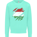 Torn Hungary Flag Hungarian Day Football Kids Sweatshirt Jumper Peppermint