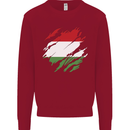 Torn Hungary Flag Hungarian Day Football Kids Sweatshirt Jumper Red