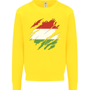 Torn Hungary Flag Hungarian Day Football Kids Sweatshirt Jumper Yellow