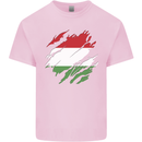Torn Hungary Flag Hungarian Day Football Kids T-Shirt Childrens Light Pink
