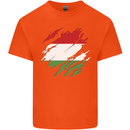 Torn Hungary Flag Hungarian Day Football Kids T-Shirt Childrens Orange