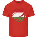 Torn Hungary Flag Hungarian Day Football Kids T-Shirt Childrens Red
