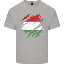 Torn Hungary Flag Hungarian Day Football Kids T-Shirt Childrens Sports Grey