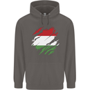Torn Hungary Flag Hungarian Day Football Mens 80% Cotton Hoodie Charcoal