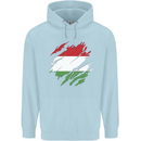 Torn Hungary Flag Hungarian Day Football Mens 80% Cotton Hoodie Light Blue