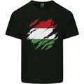 Torn Hungary Flag Hungarian Day Football Mens Cotton T-Shirt Tee Top Black