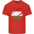 Torn Hungary Flag Hungarian Day Football Mens Cotton T-Shirt Tee Top Red