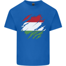 Torn Hungary Flag Hungarian Day Football Mens Cotton T-Shirt Tee Top Royal Blue
