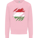 Torn Hungary Flag Hungarian Day Football Mens Sweatshirt Jumper Light Pink