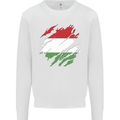 Torn Hungary Flag Hungarian Day Football Mens Sweatshirt Jumper White