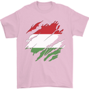 Torn Hungary Flag Hungarian Day Football Mens T-Shirt 100% Cotton Light Pink