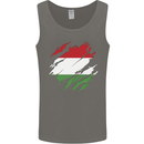 Torn Hungary Flag Hungarian Day Football Mens Vest Tank Top Charcoal