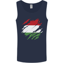 Torn Hungary Flag Hungarian Day Football Mens Vest Tank Top Navy Blue