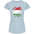 Torn Hungary Flag Hungarian Day Football Womens Petite Cut T-Shirt Light Blue