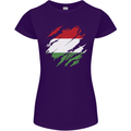 Torn Hungary Flag Hungarian Day Football Womens Petite Cut T-Shirt Purple