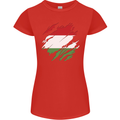 Torn Hungary Flag Hungarian Day Football Womens Petite Cut T-Shirt Red