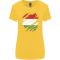 Torn Hungary Flag Hungarian Day Football Womens Wider Cut T-Shirt Yellow
