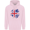 Torn Iceland Flag Icelander Day Football Childrens Kids Hoodie Light Pink