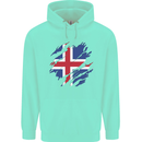 Torn Iceland Flag Icelander Day Football Childrens Kids Hoodie Peppermint