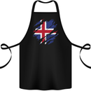 Torn Iceland Flag Icelander Day Football Cotton Apron 100% Organic Black