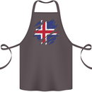 Torn Iceland Flag Icelander Day Football Cotton Apron 100% Organic Dark Grey