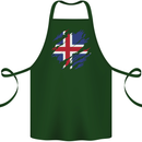 Torn Iceland Flag Icelander Day Football Cotton Apron 100% Organic Forest Green
