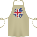 Torn Iceland Flag Icelander Day Football Cotton Apron 100% Organic Khaki