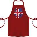 Torn Iceland Flag Icelander Day Football Cotton Apron 100% Organic Maroon