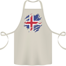 Torn Iceland Flag Icelander Day Football Cotton Apron 100% Organic Natural