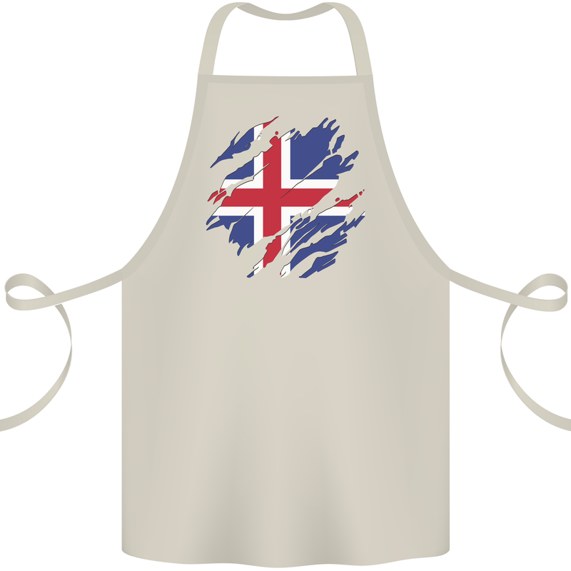 Torn Iceland Flag Icelander Day Football Cotton Apron 100% Organic Natural