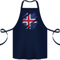 Torn Iceland Flag Icelander Day Football Cotton Apron 100% Organic Navy Blue
