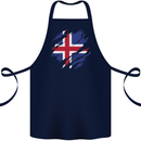 Torn Iceland Flag Icelander Day Football Cotton Apron 100% Organic Navy Blue