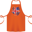 Torn Iceland Flag Icelander Day Football Cotton Apron 100% Organic Orange