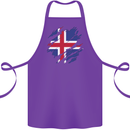 Torn Iceland Flag Icelander Day Football Cotton Apron 100% Organic Purple