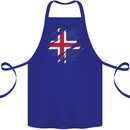 Torn Iceland Flag Icelander Day Football Cotton Apron 100% Organic Royal Blue