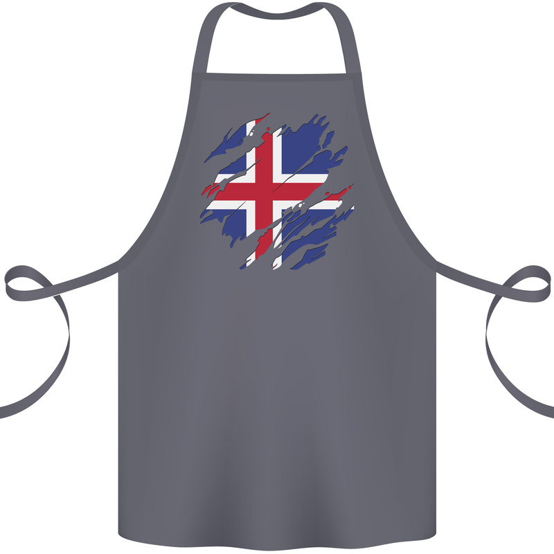 Torn Iceland Flag Icelander Day Football Cotton Apron 100% Organic Steel