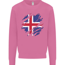 Torn Iceland Flag Icelander Day Football Mens Sweatshirt Jumper Azalea