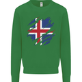 Torn Iceland Flag Icelander Day Football Mens Sweatshirt Jumper Irish Green