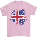 Torn Iceland Flag Icelander Day Football Mens T-Shirt 100% Cotton Light Pink