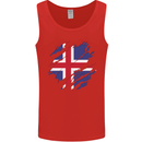 Torn Iceland Flag Icelander Day Football Mens Vest Tank Top Red