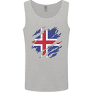 Torn Iceland Flag Icelander Day Football Mens Vest Tank Top Sports Grey